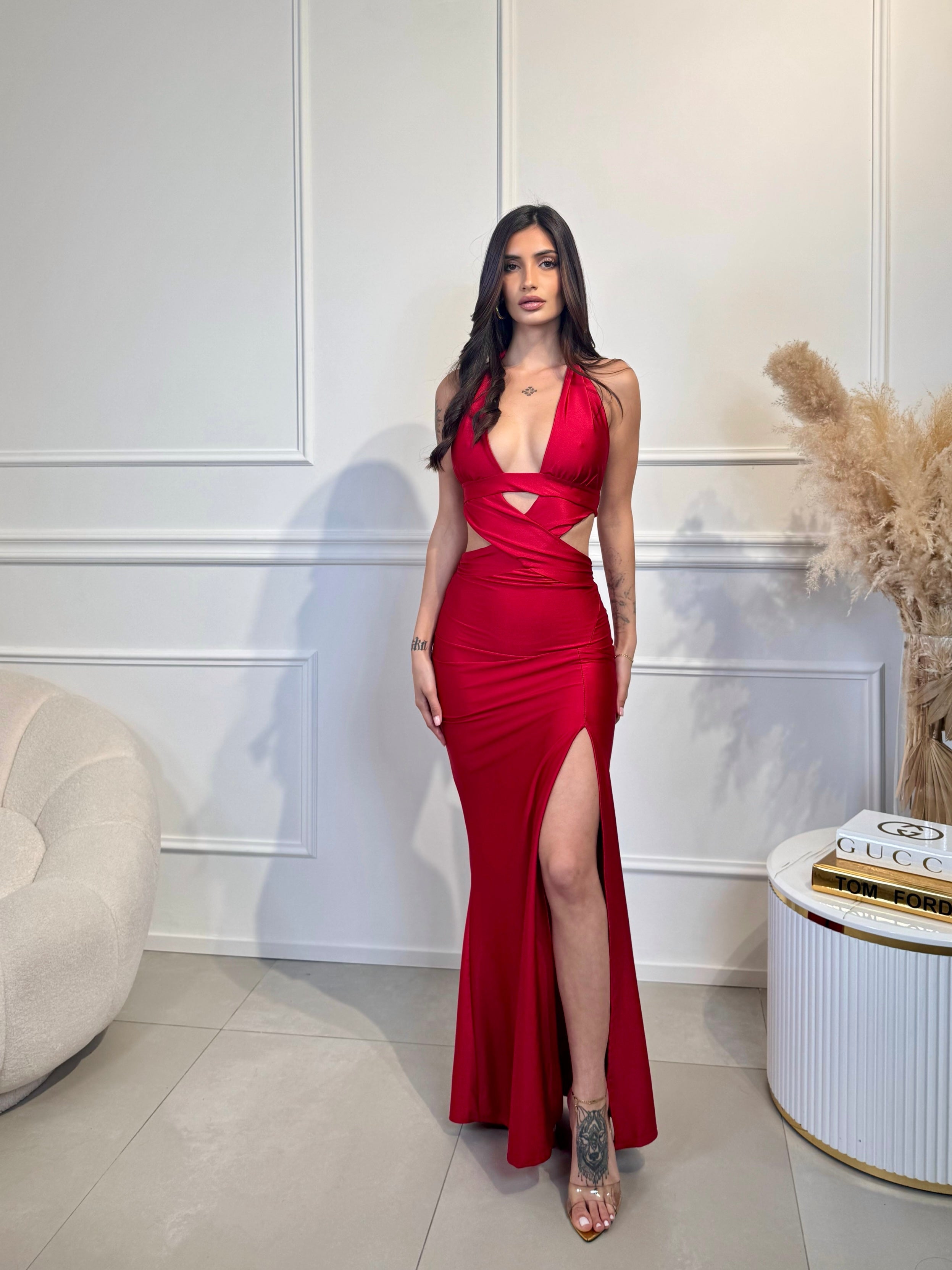 DRESS MOON RED