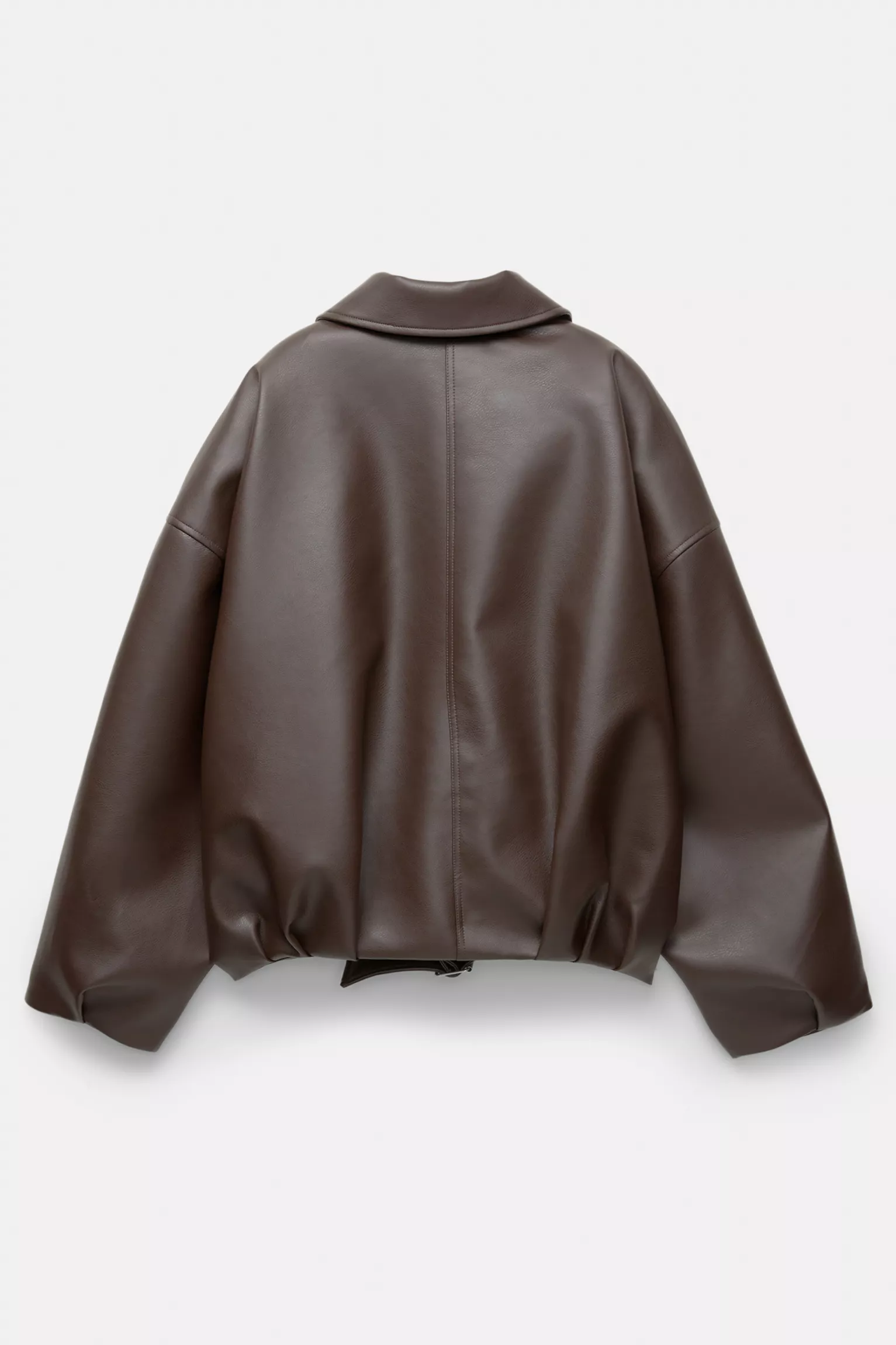 Faux leather bomber jacket brown