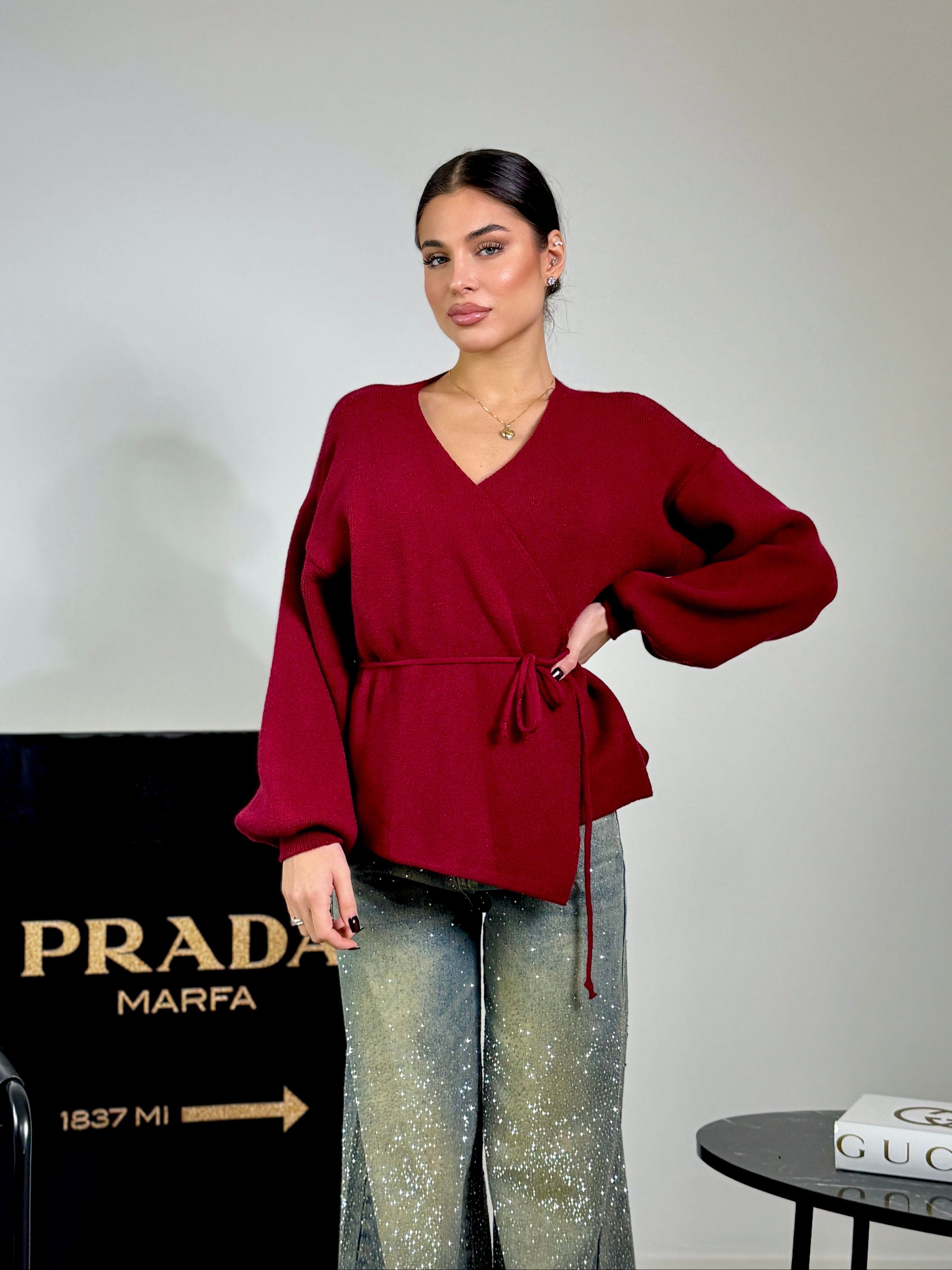 CARDIGAN AMIE BORDEAUX