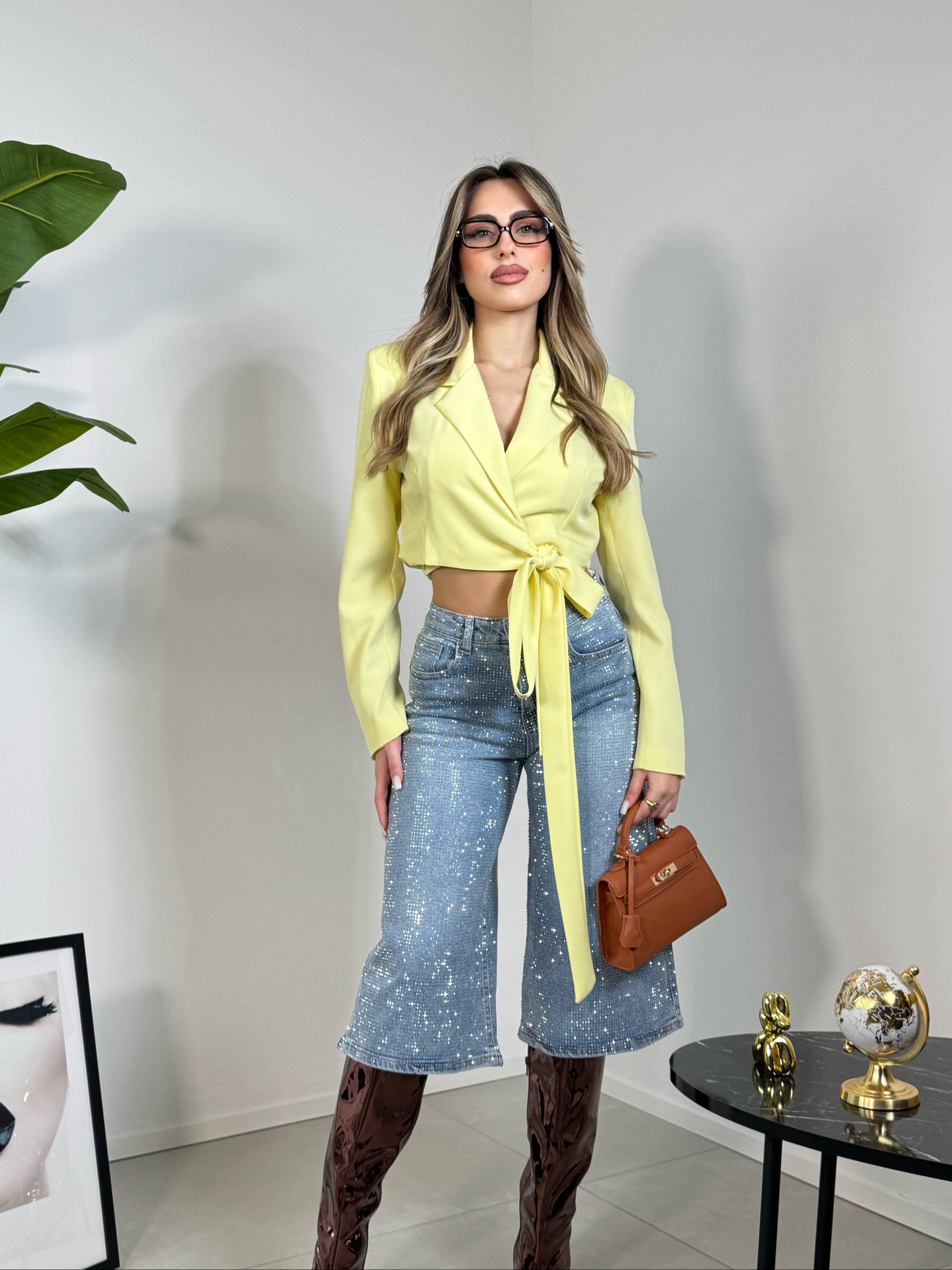BLAZER CROP AMABEL YELLOW
