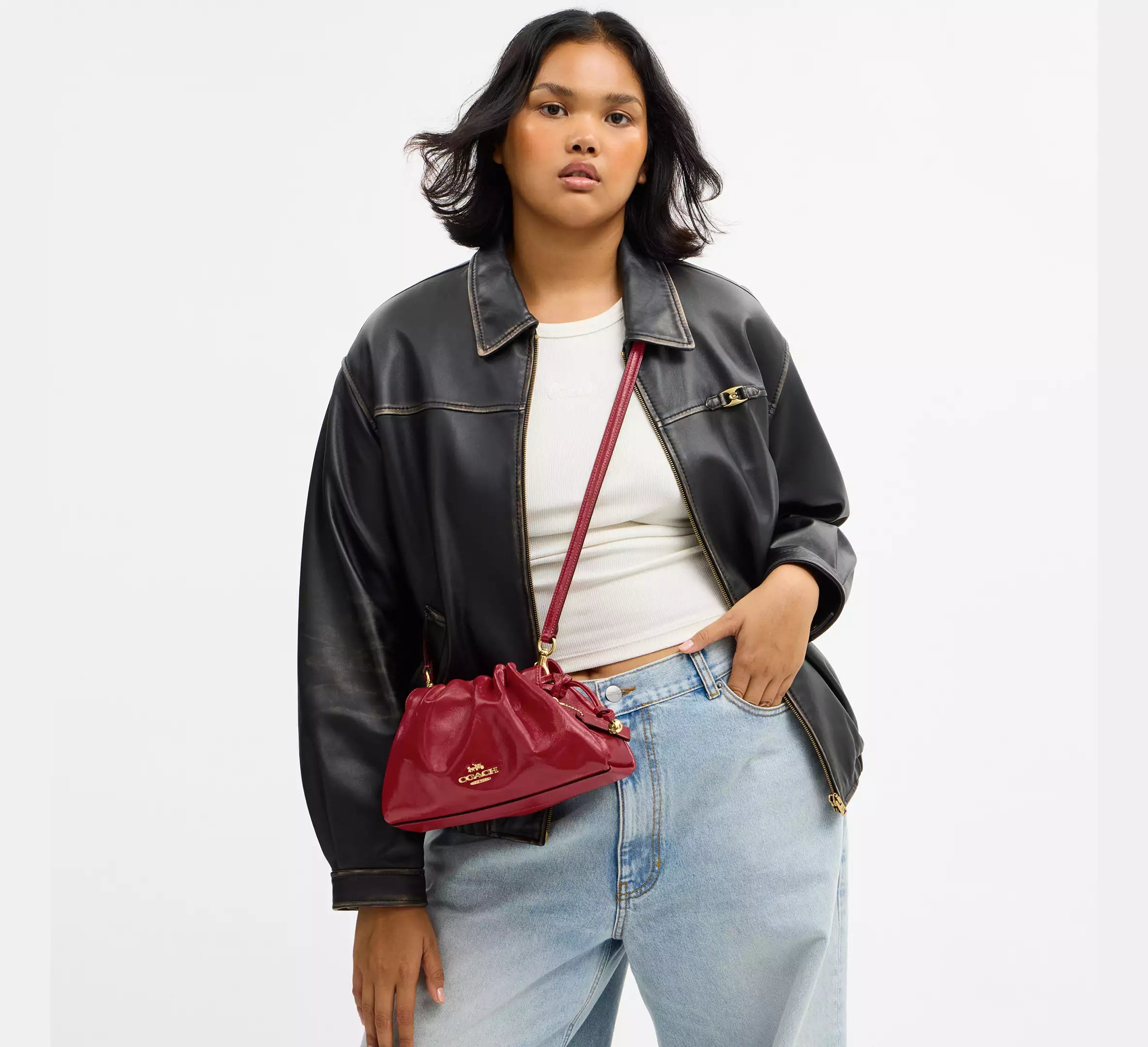 Borsa a tracolla Faye con ruches